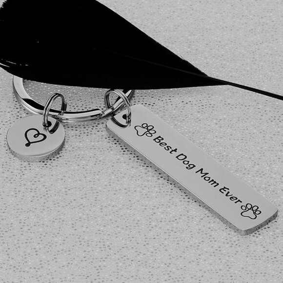 Dog Mom Keychain Pet Mom Gifts Animal Lover Gifts Best Dog Mom Ever Keychain - Picture 4 of 7